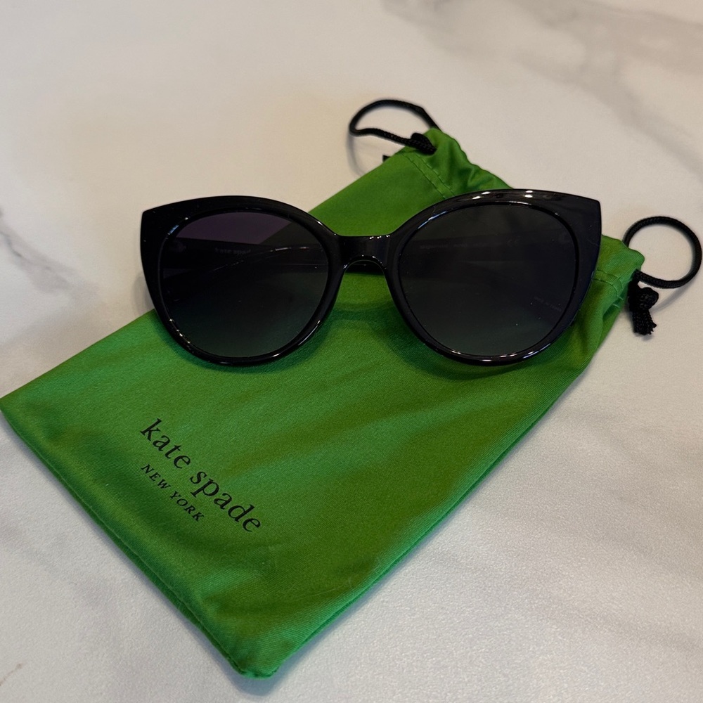 Kate Spade New York “Samantha” Black Cat Eye Sunglasses New
